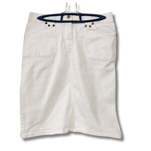 NEVADA Creamy white denim mini pencil skirt ~ Vintage Y2K comfy jean skirt SMALL